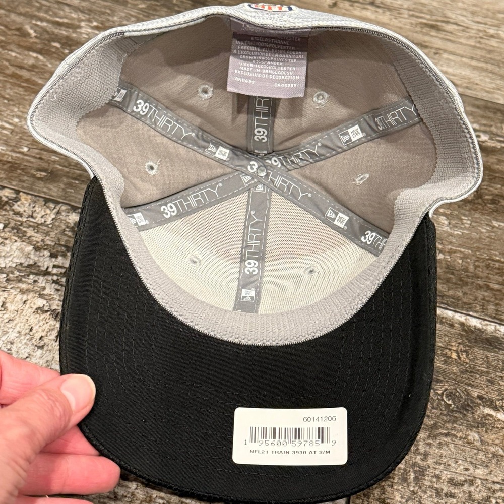 Atlanta Falcons Hat Size S/M Gray Black New Era NFL Training 39THIRTY Fitted NEW - Picture 5 of 9